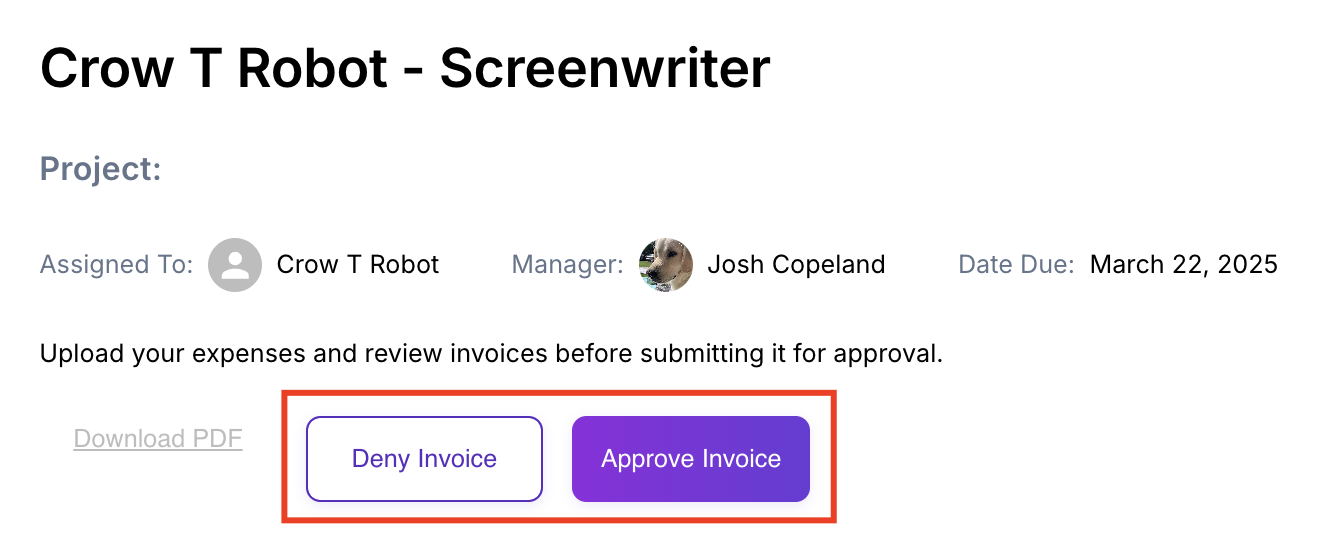 Work Order Approval Interface